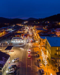 downtown truckee at night