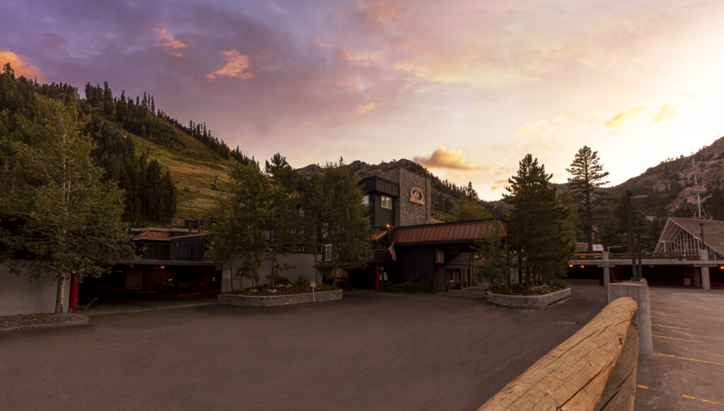 Red Wolf Lodge at Olympic Valley at sunset